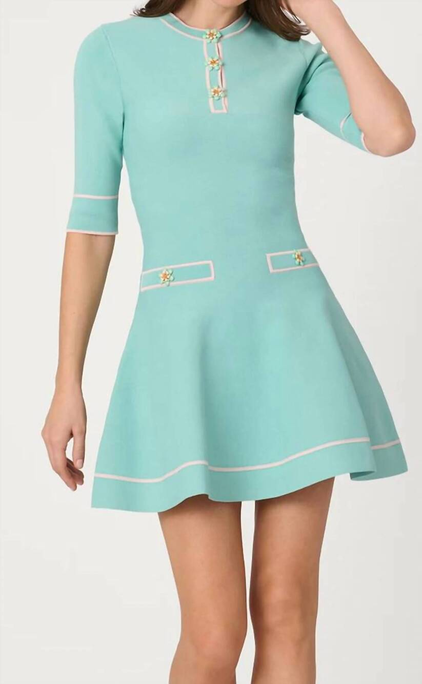NEW SHOSHANNA weston knit dress in mint/blush